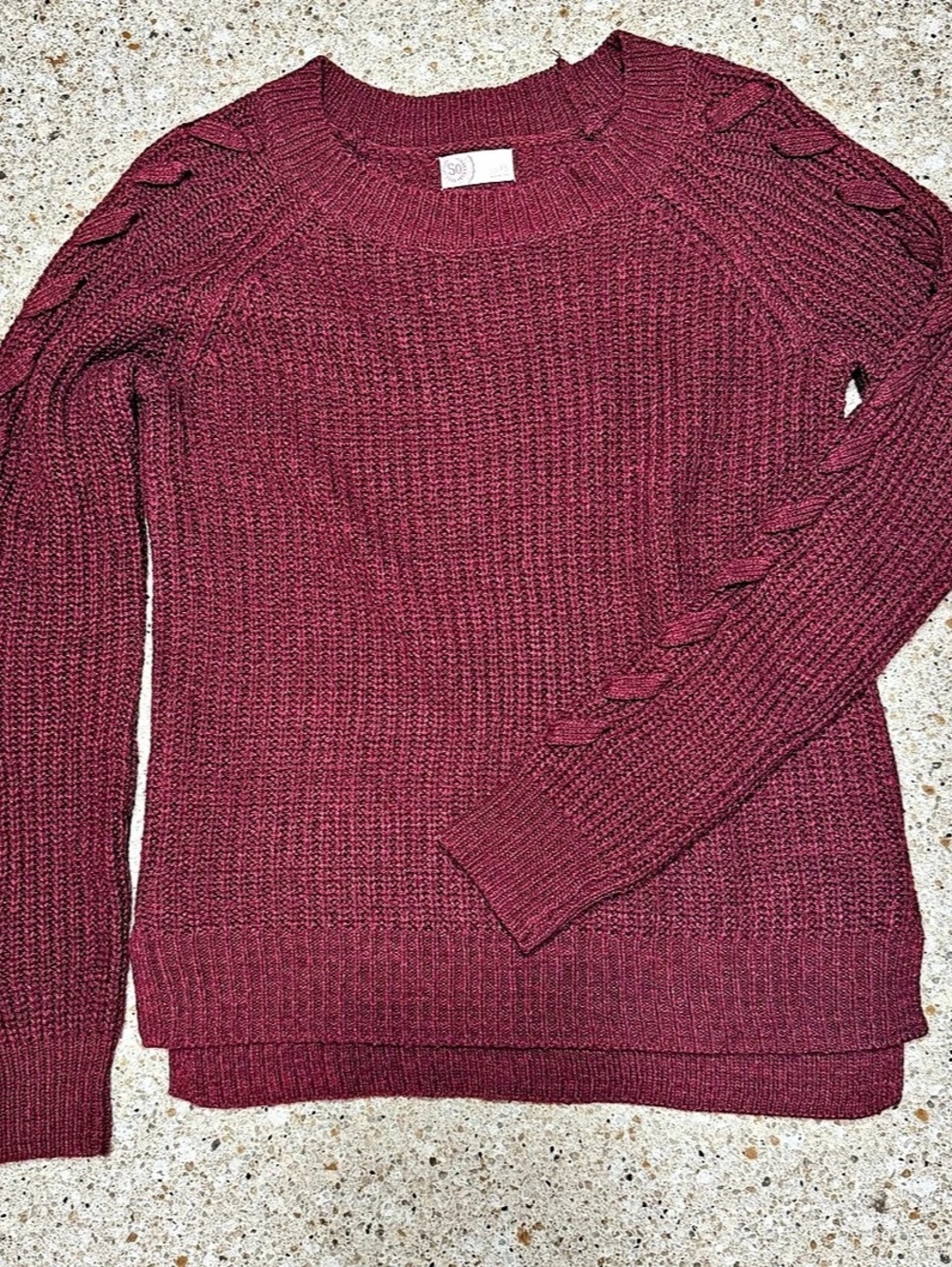 So Textured Knit Sweater in Purple Size XS Like New